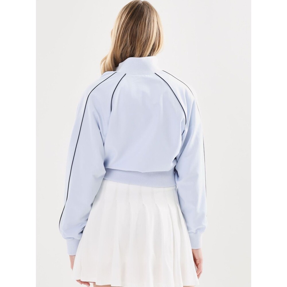 NWT Lacoste Women's Diamond Taffeta Relaxed Fit Track Jacket Phoenix Blue 38 / 6 - Picture 13 of 16